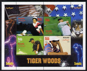 Somalia 2000 Tiger Woods perf sheetlet containing 4 values unmounted mint. Note this item is privately produced and is offered purely on its thematic appeal
