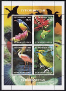 Turkmenistan 2000 Birds perf sheetlet containing 4 values unmounted mint. Note this item is privately produced and is offered purely on its thematic appeal