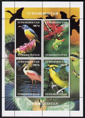 Turkmenistan 2000 Birds perf sheetlet containing 4 values unmounted mint. Note this item is privately produced and is offered purely on its thematic appeal