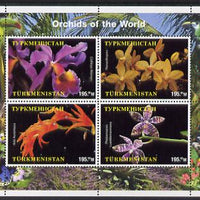 Turkmenistan 2000 Orchids perf sheetlet containing 4 values unmounted mint. Note this item is privately produced and is offered purely on its thematic appeal