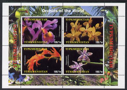 Turkmenistan 2000 Orchids perf sheetlet containing 4 values unmounted mint. Note this item is privately produced and is offered purely on its thematic appeal