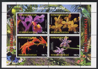 Turkmenistan 2000 Orchids perf sheetlet containing 4 values unmounted mint. Note this item is privately produced and is offered purely on its thematic appeal