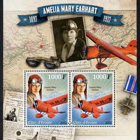 Ivory Coast 2012 Amelia Earhart perf sheetlet containing 2 values unmounted mint