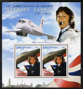 Ivory Coast 2012 Barbara Harmer (Concorde Pilot) perf sheetlet containing 2 values unmounted mint