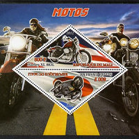 Mali 2012 Motorcycles perf sheetlet containing 2 triangular values unmounted mint