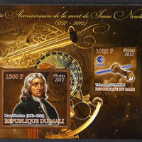 Mali 2012 Death Anniversary of Isaac Newton imperf sheetlet containing 2 values unmounted mint
