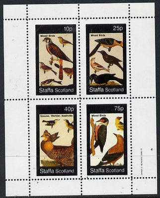 Staffa 1982 Birds #25 (Bird of Prey, Woodpecker, etc) perf,set of 4 values (10p to 75p) unmounted mint