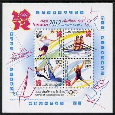 India 2012 London Olympics perf m/sheet containing 4 values unmounted mint
