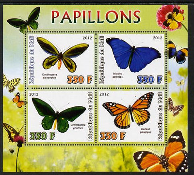 Mali 2012 Fauna - Butterflies perf sheetlet containing 4 values unmounted mint