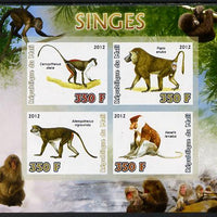 Mali 2012 Fauna - Monkeys imperf sheetlet containing 4 values unmounted mint