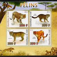 Mali 2012 Fauna - Big Cats imperf sheetlet containing 4 values unmounted mint