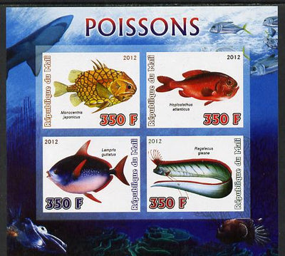 Mali 2012 Fauna - Fish imperf sheetlet containing 4 values unmounted mint