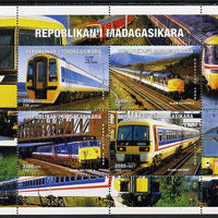 Madagascar 1999 Railways #1 perf sheetlet containing 4 values unmounted mint. Note this item is privately produced and is offered purely on its thematic appeal, it has no postal validity