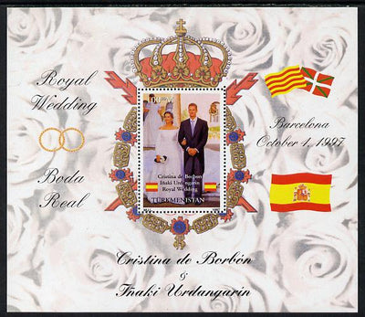 Turkmenistan 1997 Royal Wedding - Duke & Duchess of Mallorca perf m/sheet unmounted mint. Note this item is privately produced and is offered purely on its thematic appeal