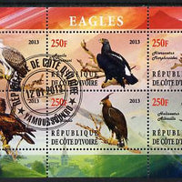 Ivory Coast 2013 Eagles #1 perf sheetlet containing 6 values fine cto used