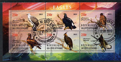 Ivory Coast 2013 Eagles #1 perf sheetlet containing 6 values fine cto used