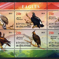 Ivory Coast 2013 Eagles #1 perf sheetlet containing 6 values unmounted mint