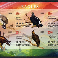 Ivory Coast 2013 Eagles #1 imperf sheetlet containing 6 values unmounted mint