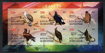 Ivory Coast 2013 Eagles #1 imperf sheetlet containing 6 values unmounted mint
