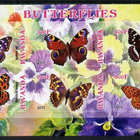 Rwanda 2013 Butterflies #1 imperf sheetlet containing 6 values unmounted mint