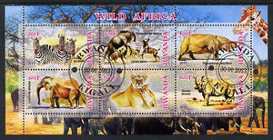 Rwanda 2013 Wild Africa perf sheetlet containing 6 values fine cto used
