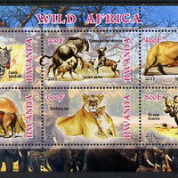 Rwanda 2013 Wild Africa perf sheetlet containing 6 values unmounted mint