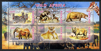 Rwanda 2013 Wild Africa perf sheetlet containing 6 values unmounted mint