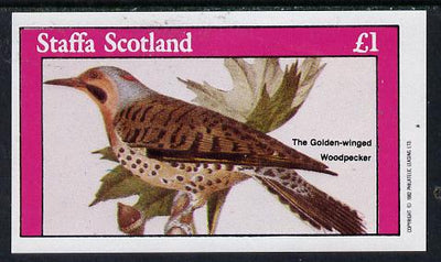 Staffa 1982 Golden Winged Woodpecker imperf souvenir sheet (£1 value) unmounted mint