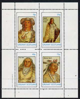 Grunay 1982 N American Indians perf set of 4 values unmounted mint