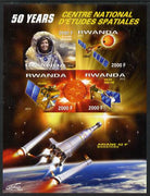 Rwanda 2012 Space - 50th Anniversary of Centre for Space Studies #1 imperf sheetlet containing 4 values unmounted mint