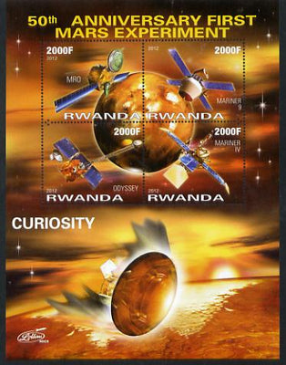 Rwanda 2012 Space - 50th Anniversary of First Mars Experiment #2 perf sheetlet containing 4 values unmounted mint