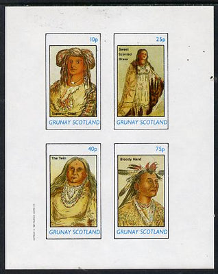 Grunay 1982 N American Indians imperf set of 4 values unmounted mint,