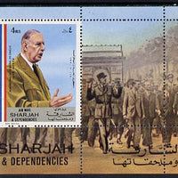 Sharjah 1972 Charles de Gaulle perf m/sheet (Mi BL 84A) unmounted mint