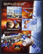 Rwanda 2012 Space - Space X Dragon Flight perf sheetlet containing 4 values unmounted mint