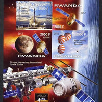 Rwanda 2012 Space - Space X Dragon Flight imperf sheetlet containing 4 values unmounted mint