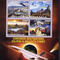 Rwanda 2012 35th Anniversary of First Concorde Flight perf sheetlet containing 4 values unmounted mint