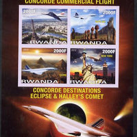 Rwanda 2012 35th Anniversary of First Concorde Flight imperf sheetlet containing 4 values unmounted mint