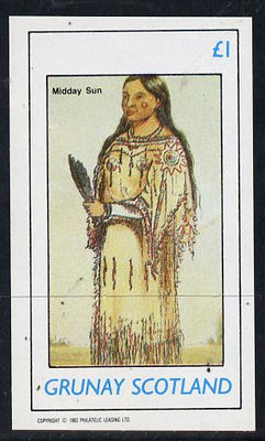 Grunay 1982 N American Indians imperf souvenir sheet unmounted mint (£1 value)