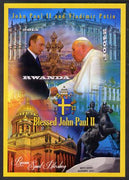 Rwanda 2013 Pope John Paul with Vladimir Putin imperf deluxe sheet containing 1 value unmounted mint