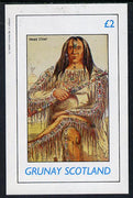 Grunay 1982 N American Indians imperf deluxe sheet unmounted mint (£2 value)