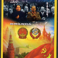 Rwanda 2013 Mao Tse-tung & Joseph Stalin imperf deluxe sheet containing 1 value unmounted mint