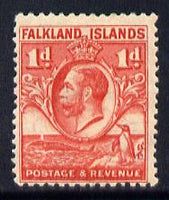 Falkland Islands 1929 Whale & Penguins 1d scarlet mounted mint SG 117