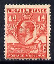 Falkland Islands 1929 Whale & Penguins 1d scarlet mounted mint SG 117