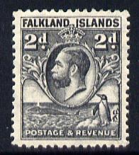 Falkland Islands 1929 Whale & Penguins 2d grey mounted mint SG 118
