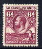 Falkland Islands 1929 Whale & Penguins 6d purple mounted mint SG 121