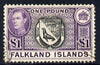 Falkland Islands 1938-50 KG6 Arms £1 very fine cds used SG 163