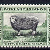 Falkland Islands 1933 Centenary 1/2d Romney Marsh Ram mounted mint SG 127