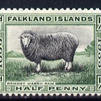 Falkland Islands 1933 Centenary 1/2d Romney Marsh Ram mounted mint SG 127