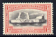 Falkland Islands 1933 Centenary 1d Iceberg mounted mint SG 128