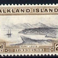 Falkland Islands 1933 Centenary 2d Port Louis mounted mint SG 130